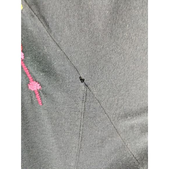 Johnny Was Navy Blue Embroidered Floral Knit Button Front Long Line Cardigan - Picture 7 of 8